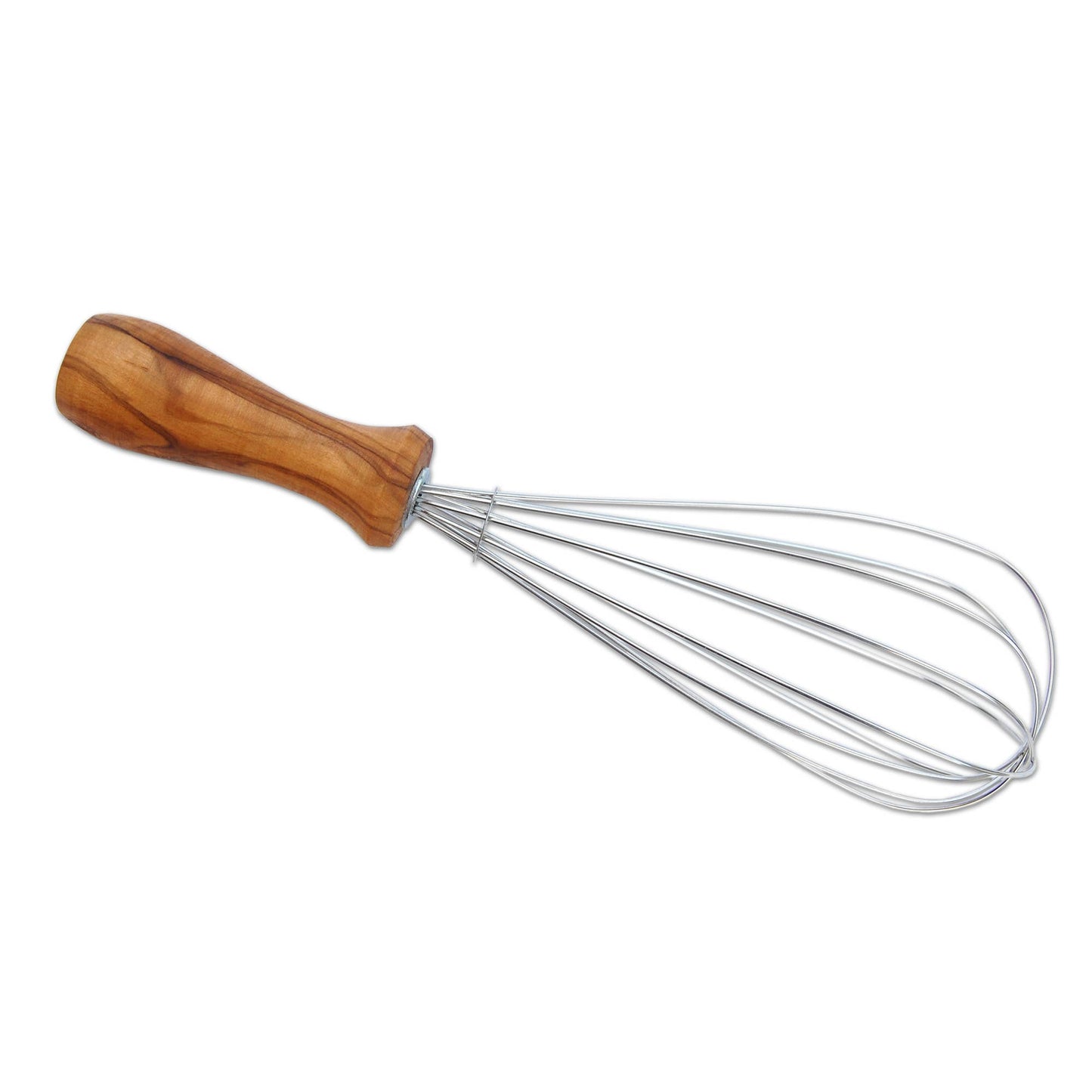 Olive Wood Stainless Steel Whisk