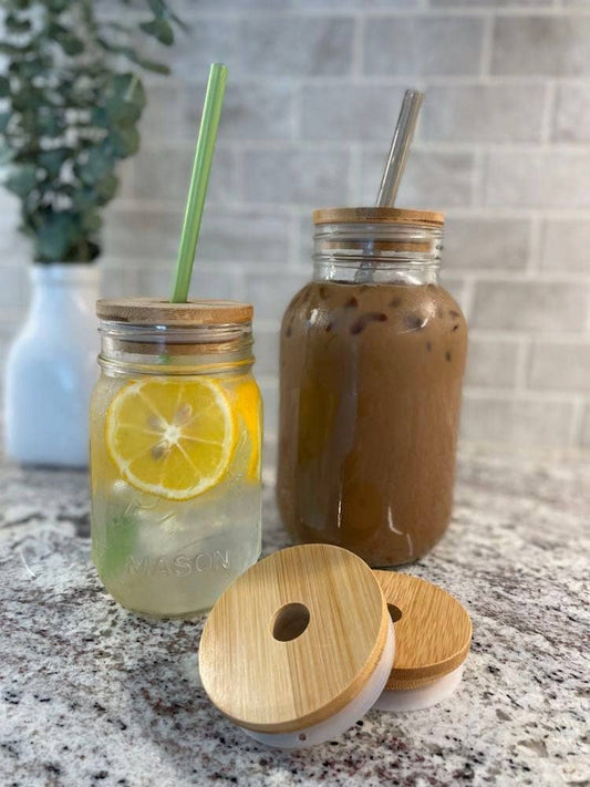 Mason Jar Lids with Straw Holes